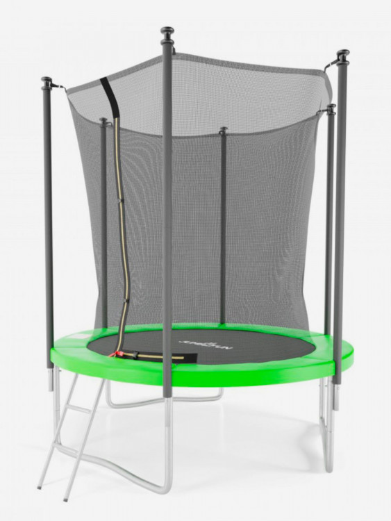 Батут с защитной сеткой DFC JUMP4FUN 6 ft зеленый с лестницей