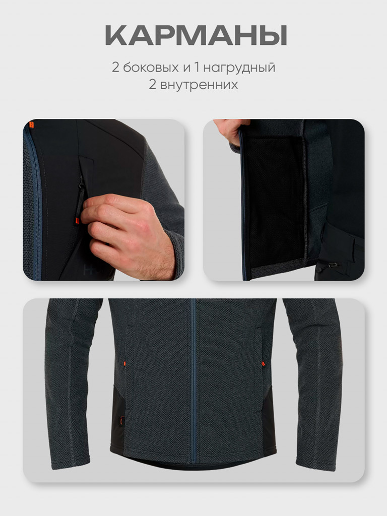 Кофта для охоты и рыбалки мужская на молнии HUT URMAN флисовая