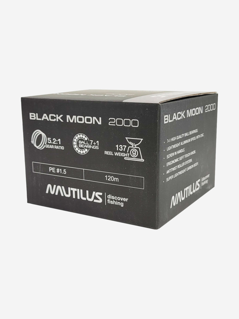 Катушка для спиннинга Nautilus BLACK MOON 2000, катушка для удочки с передним фрикционом