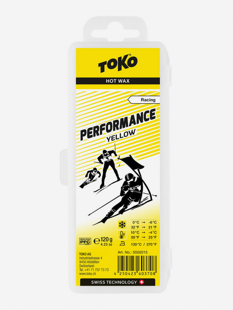 фото Мазь скольжения toko base performance yellow 120 г, +10c/-4c, желтый