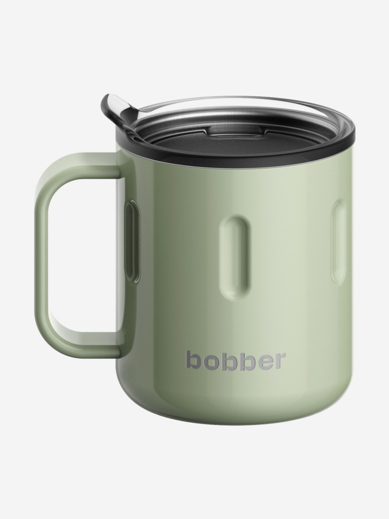 Вакуумная стальная термокружка с крышкой Bobber Mug 300 мл оливковый тепло до 2 часов