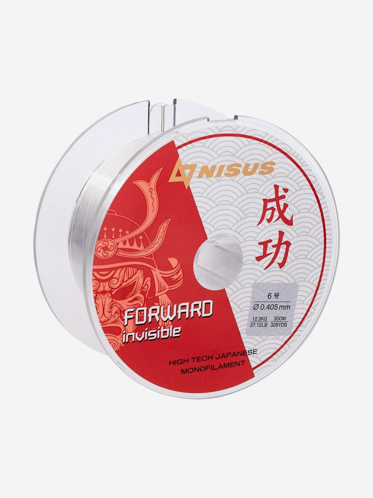 Леска для рыбалки Nisus FORWARD Invisible Nylon 0,405мм, 300м, 12,3кг, прозрачный