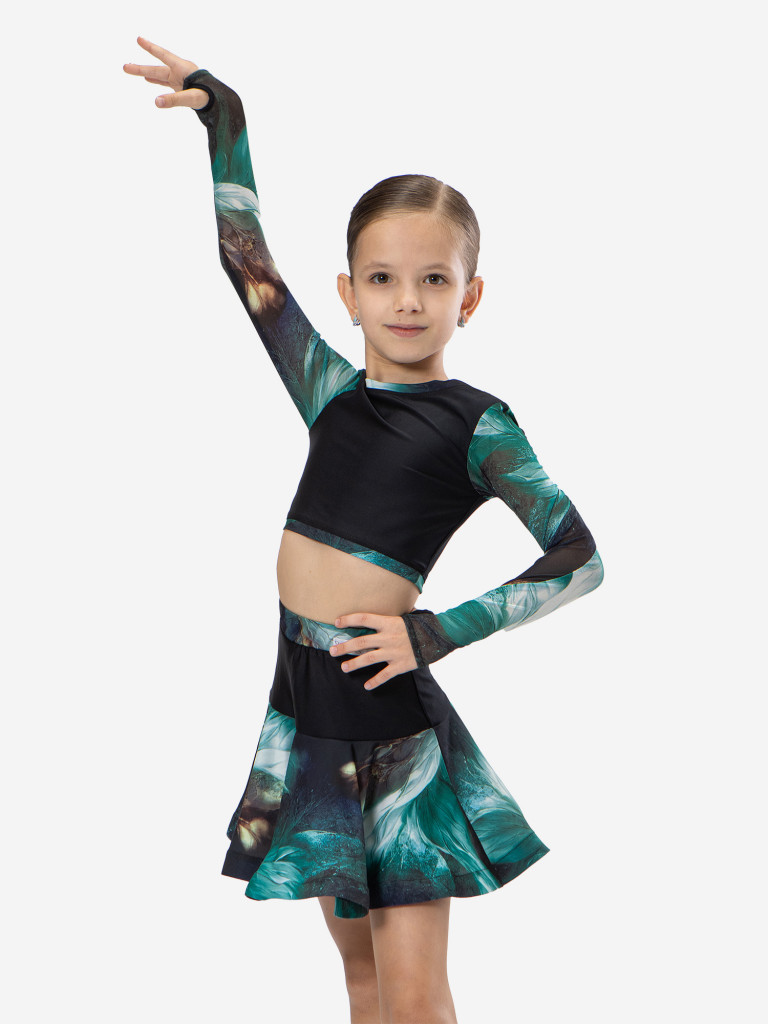 Юбка детская для танцев ШарЛиС для девочки Flame green