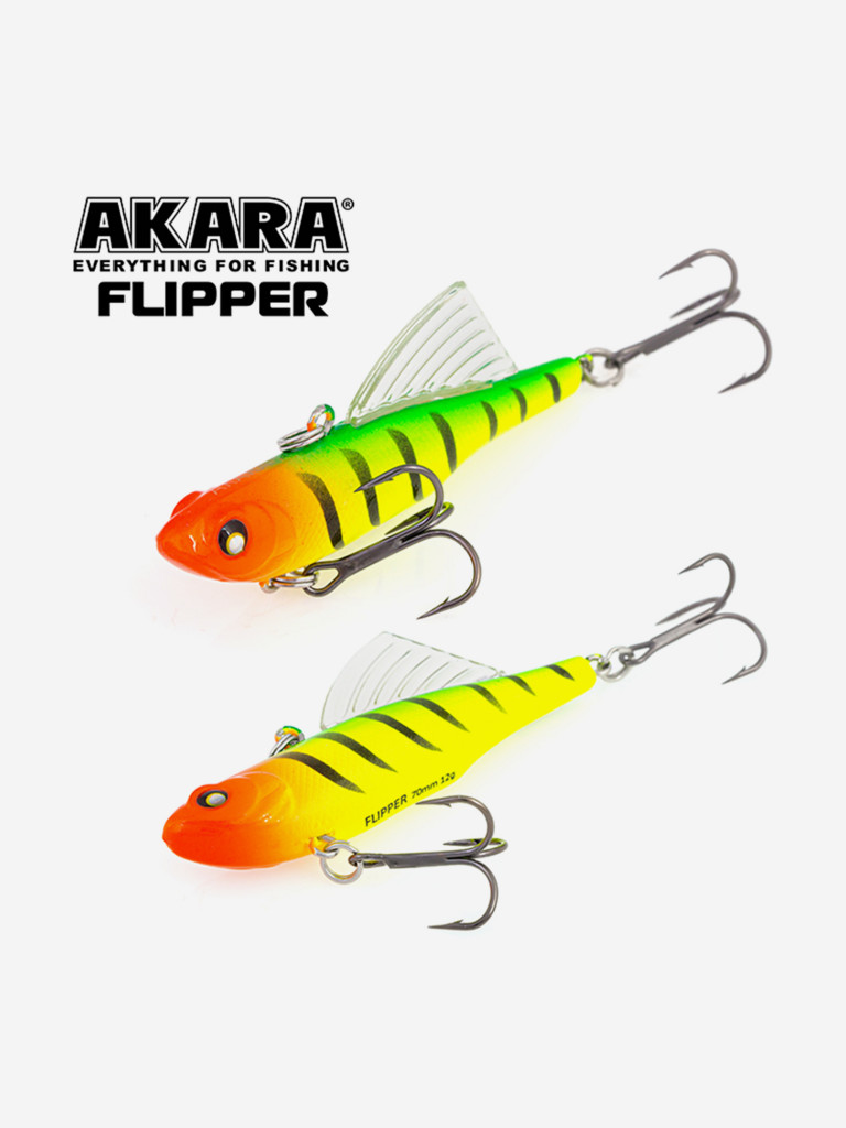 Воблер ратлин Akara Flipper 70мм 12г A1 виб зимний на щуку, судака