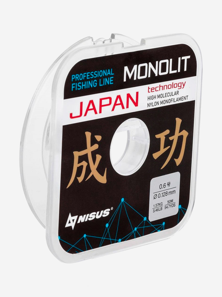 Леска для рыбалки Nisus MONOLIT Nylon, 0,128мм, 50м, 1,57кг, прозрачный
