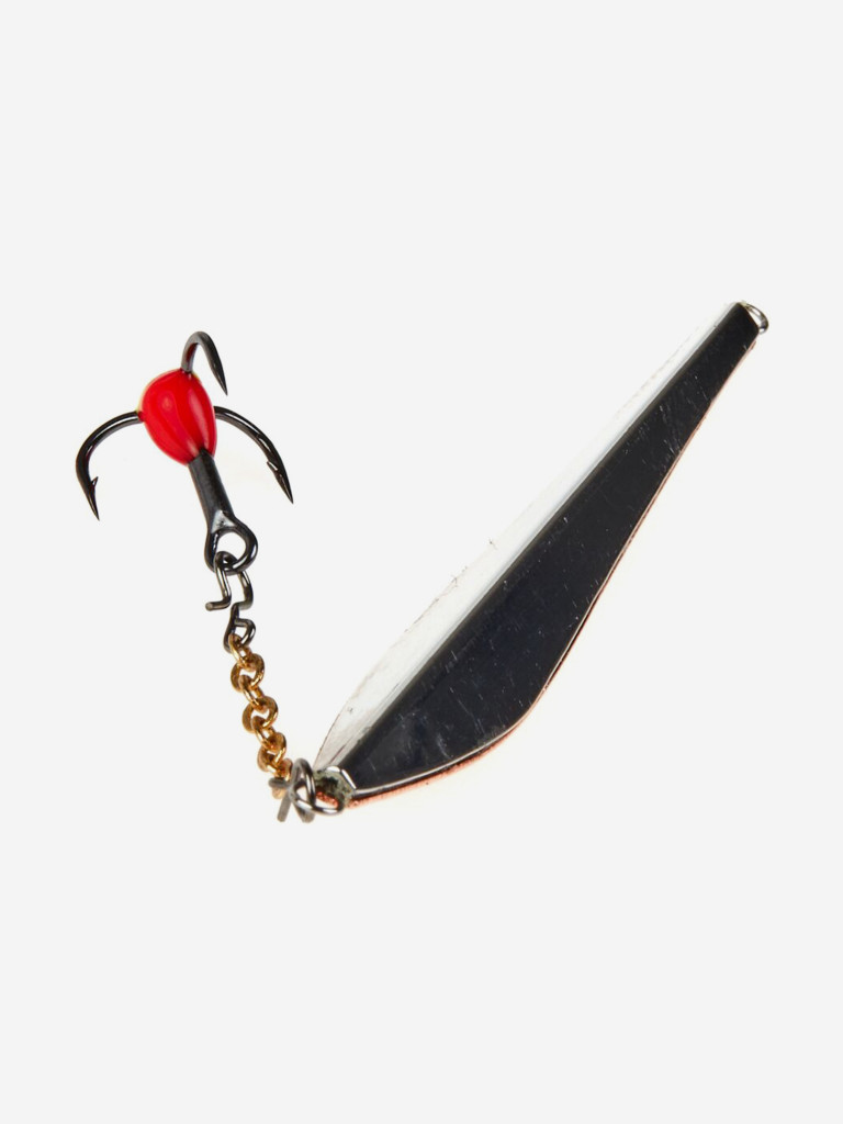 Блесна вертикальная зимняя Lucky John DOUBLE BLADE с цепочкой и тройником, длина 50мм CS, блистер