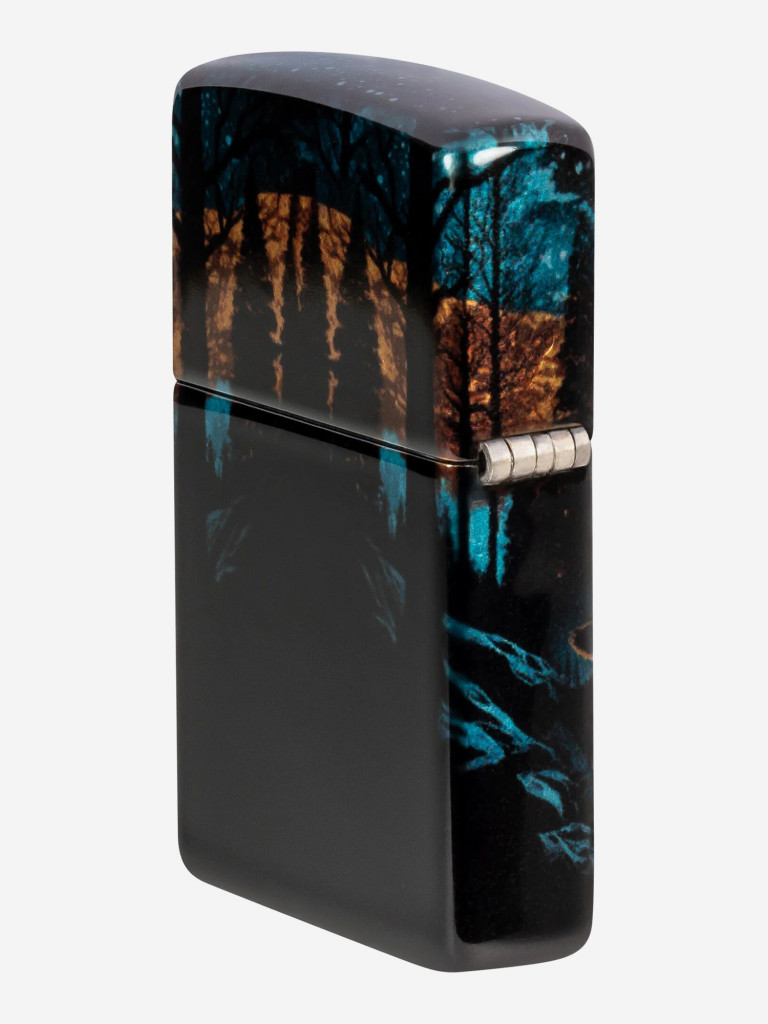 Зажигалка бензиновая ветроустойчивая Zippo Moonlight Wolf Design 540 Tumbled Chrome