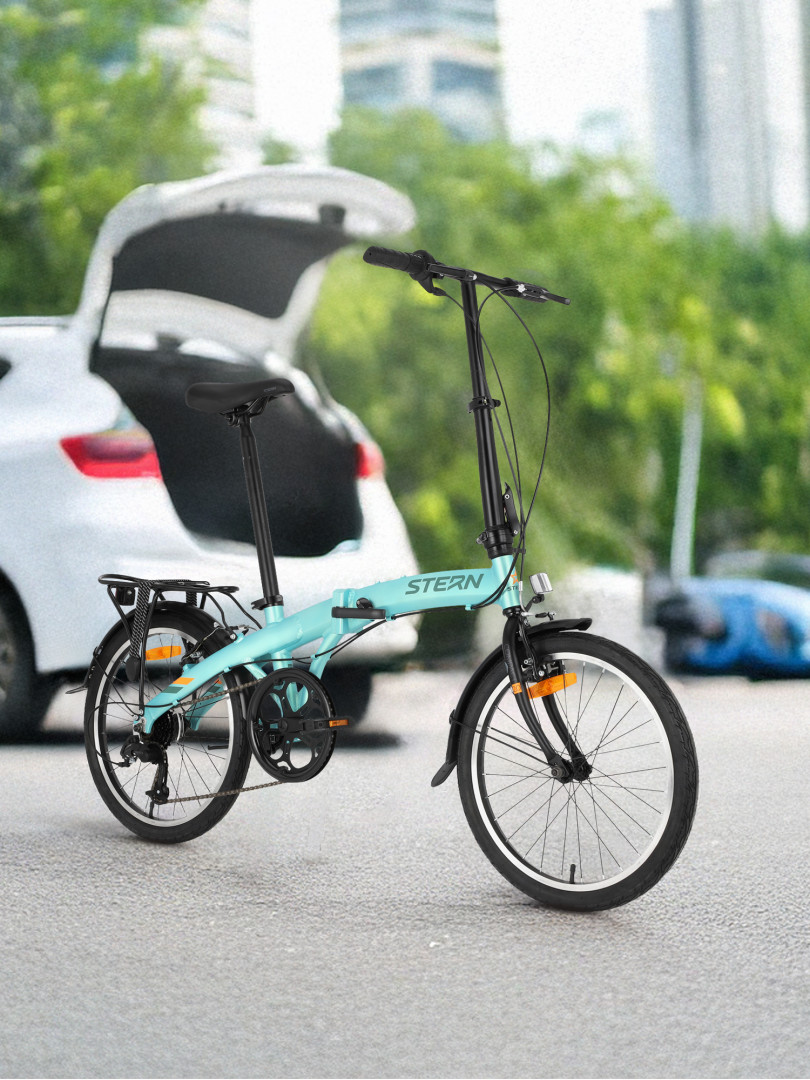 

Велосипед складной Stern Compact 2.0 alt 20", собран на 98%, Голубой