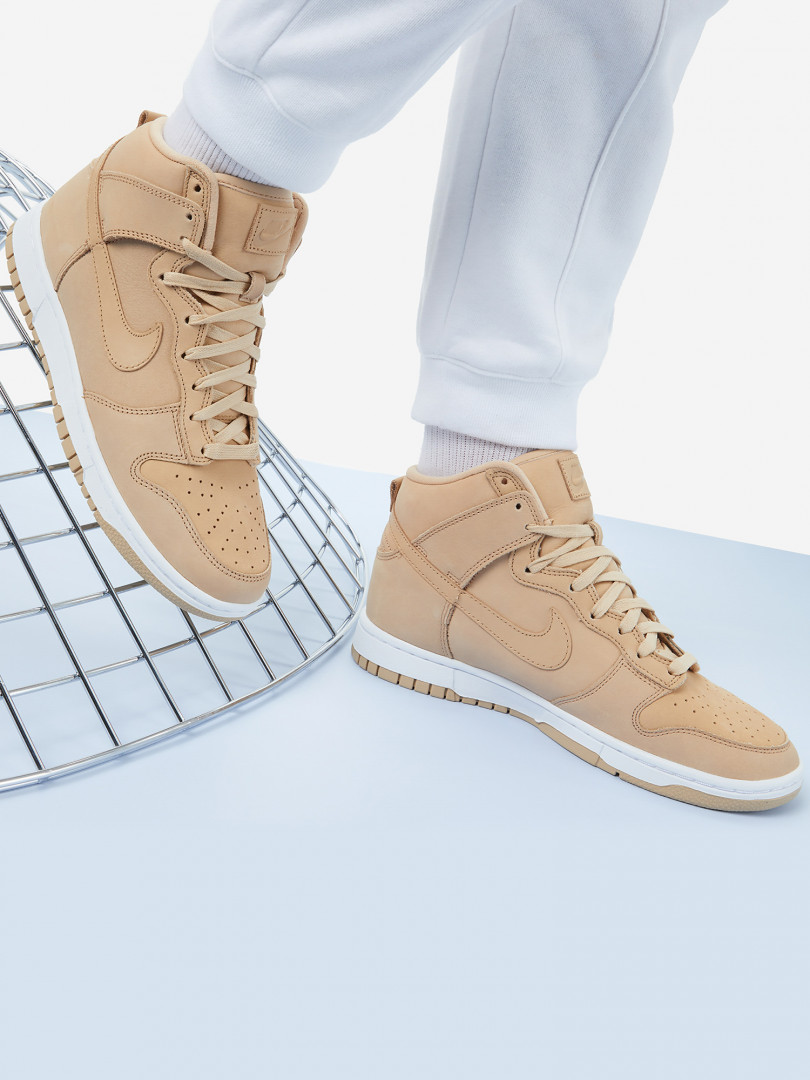 фото Кеды женские nike dunk high premium, бежевый