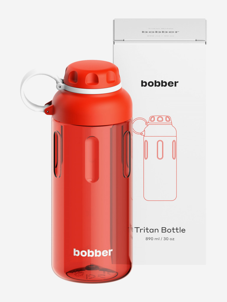 Бутылка тритановая Tritan Bottle для холодных напитков, с ситечком, 890 мл, красная