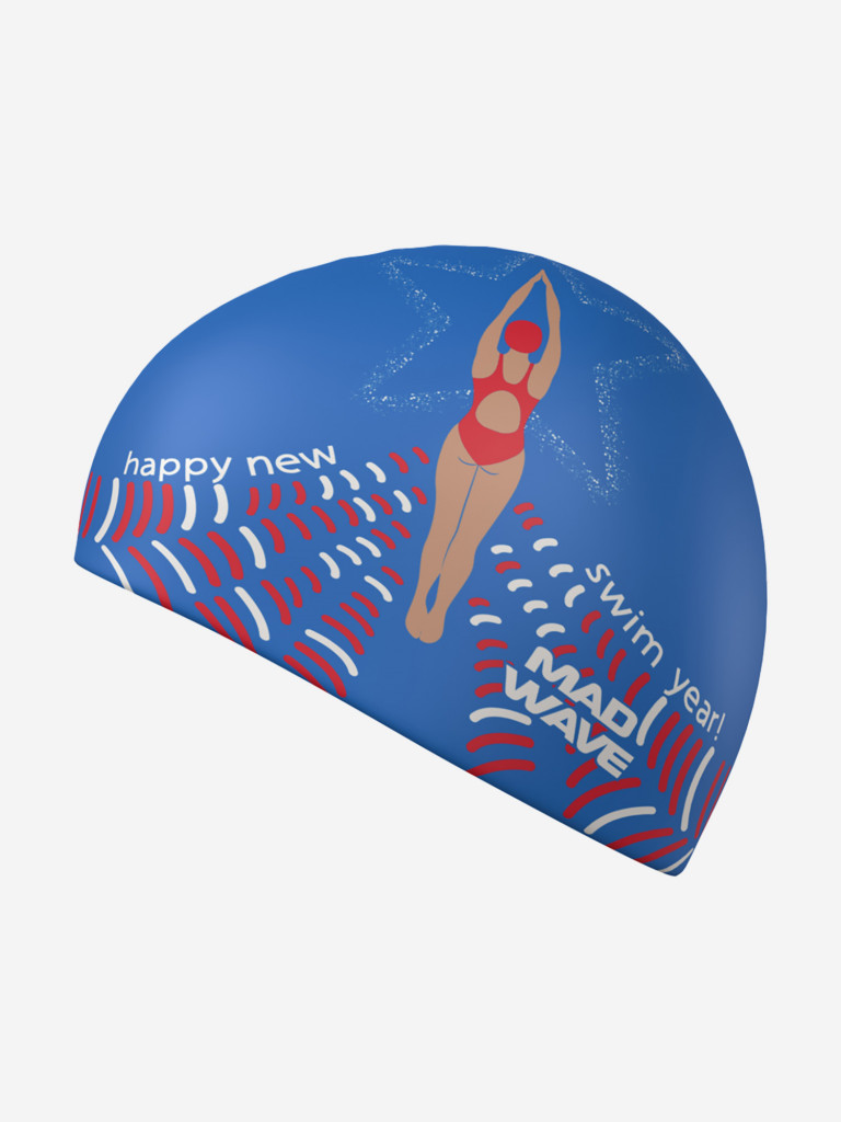 Силиконовая шапочка Mad Wave Happy New Year