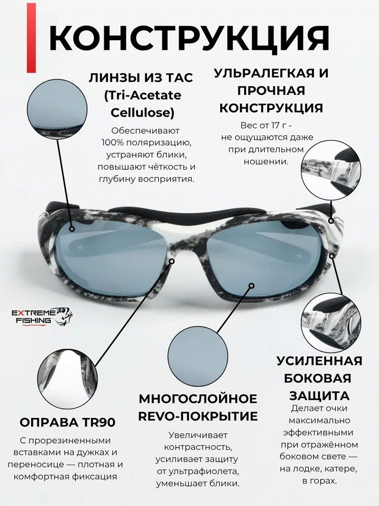 Очки поляризационные солнцезащитные Extreme Fishing Addiction ADD-515