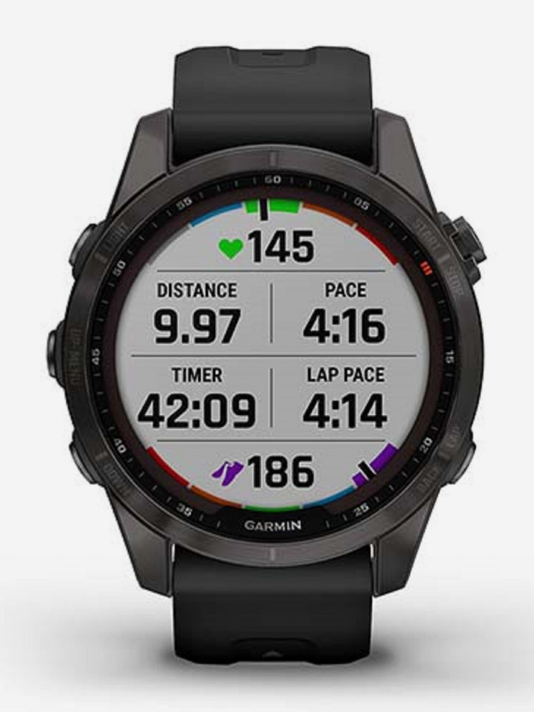 Часы Garmin Fenix 7S Sapphire Solar, титановый угольно-серый, сапфировое стекло Power Sapphire с технологией солнечной зарядки 010-02539-25