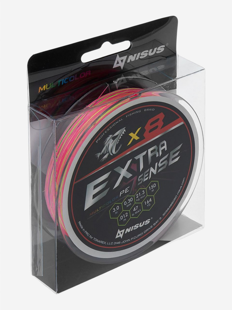 Шнур Nisus Extrasense X8 PE Multicolor 150м 3/47LB 0.30мм (N-ES-X8-3/47LB)