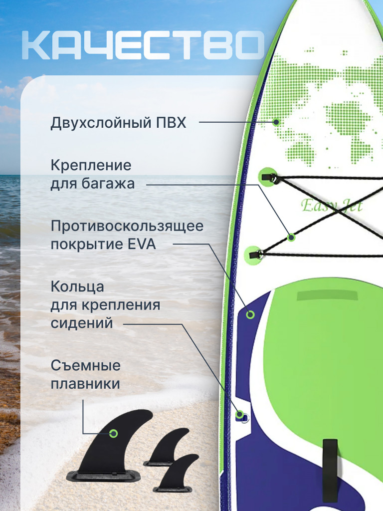 Сапборд WHEEJET Sunny Green 320смх81смх15см