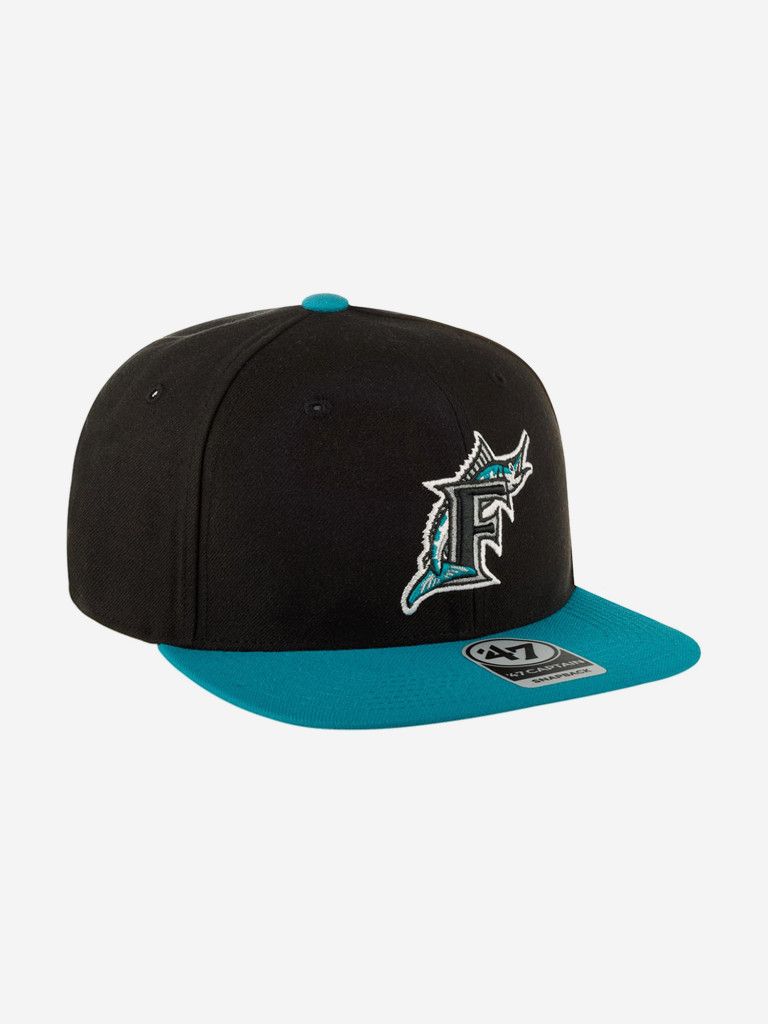 Бейсболка с прямым козырьком 47 BRAND BCPTN-NSHTT28WBP Florida Marlins MLB (черный)