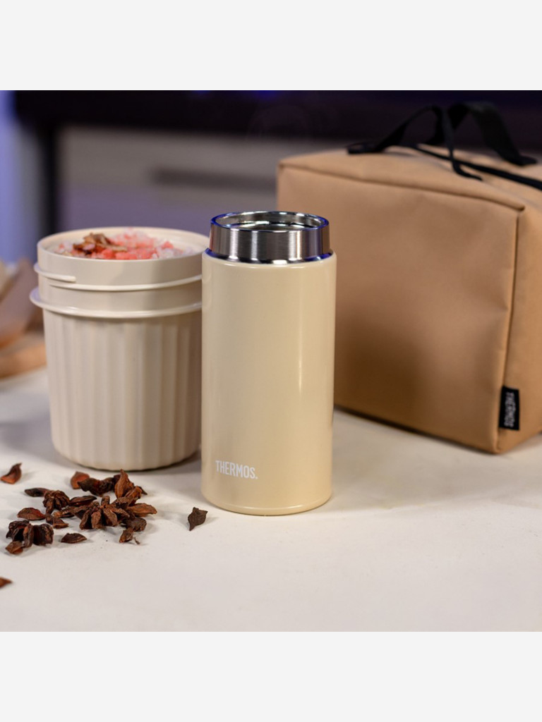 Термос с двумя контейнером в чехле 1 л THERMOS JEC-1000 песочный