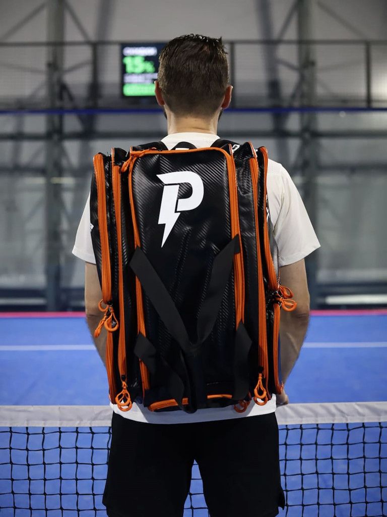 Спортивный рюкзак для падел-тенниса, черно-оранжевый