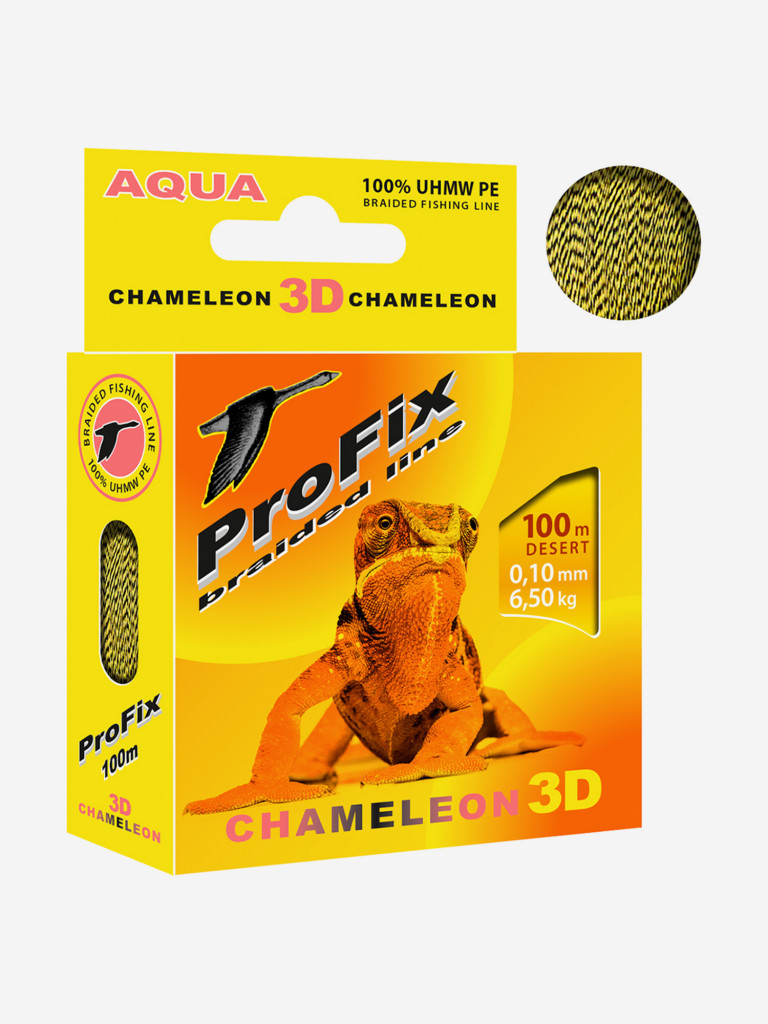 Плетеный шнур для рыбалки AQUA ProFix Chameleon 3D Desert 100 m 0.10 mm