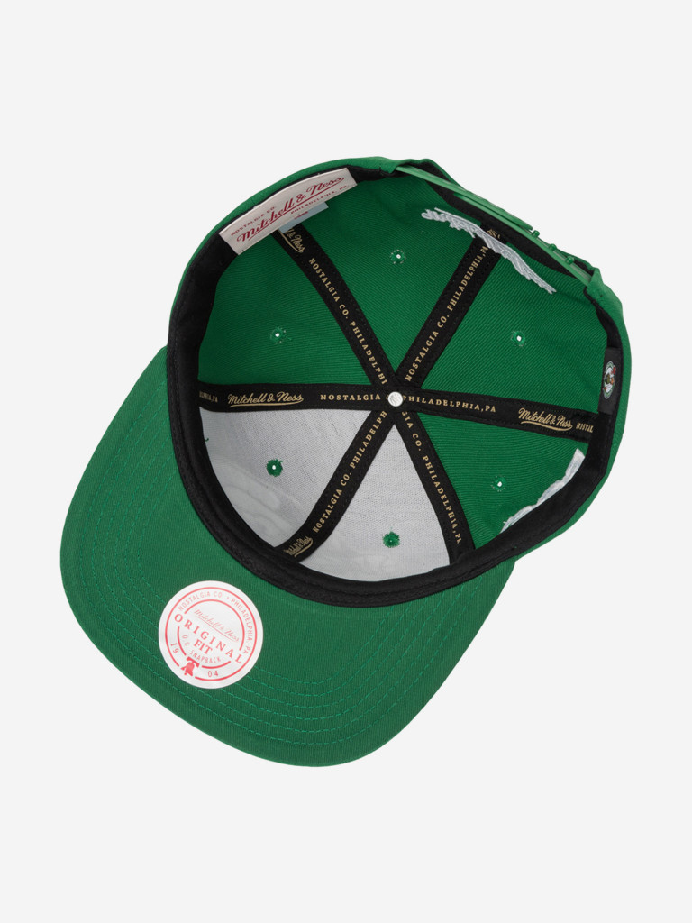 Бейсболка с прямым козырьком MITCHELL NESS HS10521-BCEGREN Boston Celtics NBA (зеленый)
