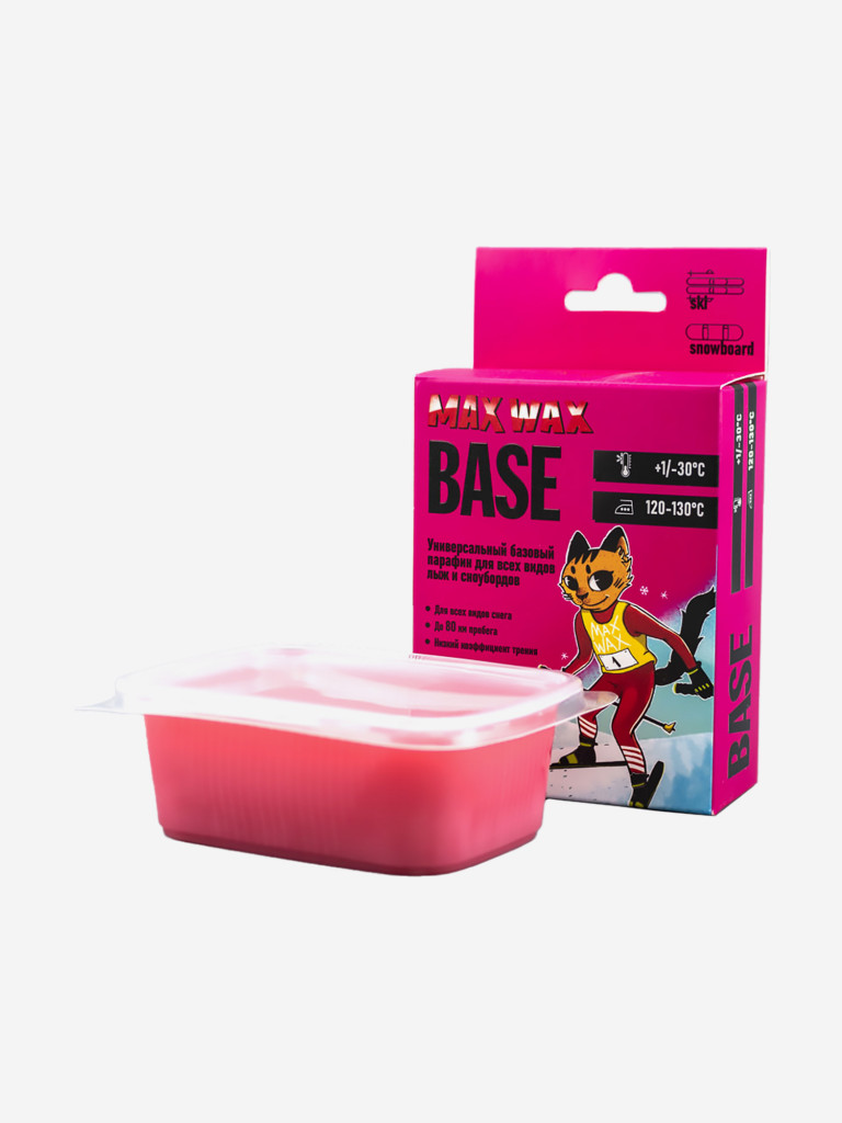 Универсальный базовый парафин для лыж и сноуборда MAX WAX CH BASE, на погоду -30/+1, 150 г