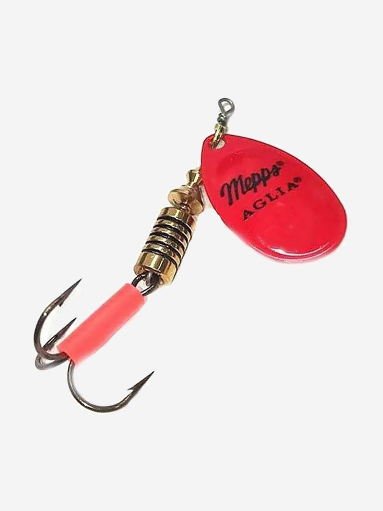 Блесна для рыбалки вертушка Mepps AGLIA FLUO, 1, Red, комплект из 5 штук