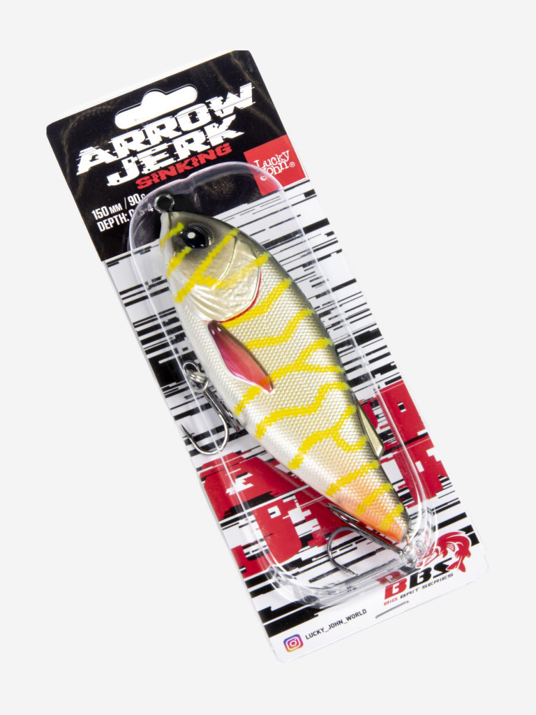 Воблер LUCKY JOHN BBS Original ARROW JERK S 015 см, джерк для крупного хищника