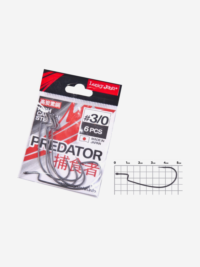 Крючки для рыбалки офсетные Lucky John LJHP345 №03/0, набор 30 шт.