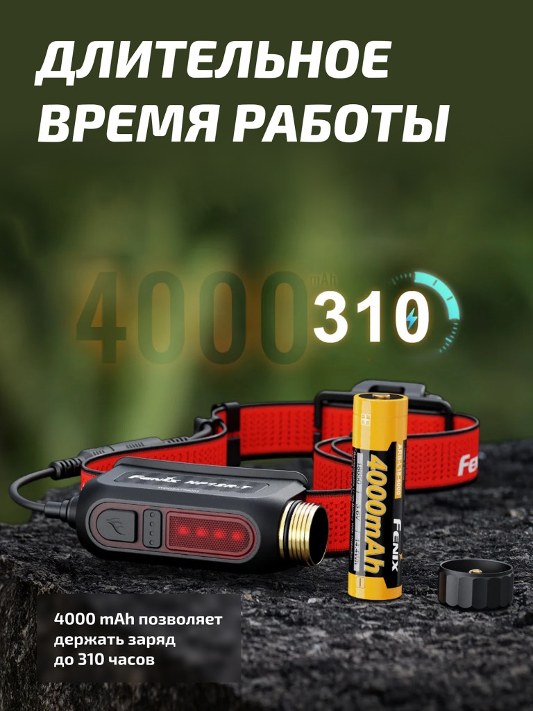 Фонарь Fenix налобный HP12R-T красный 1300 люмен