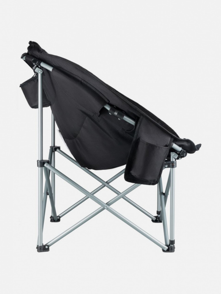 Кресло складное 3989 Deluxe MOON Chair сталь, 86х69х40/80см, черный-серый