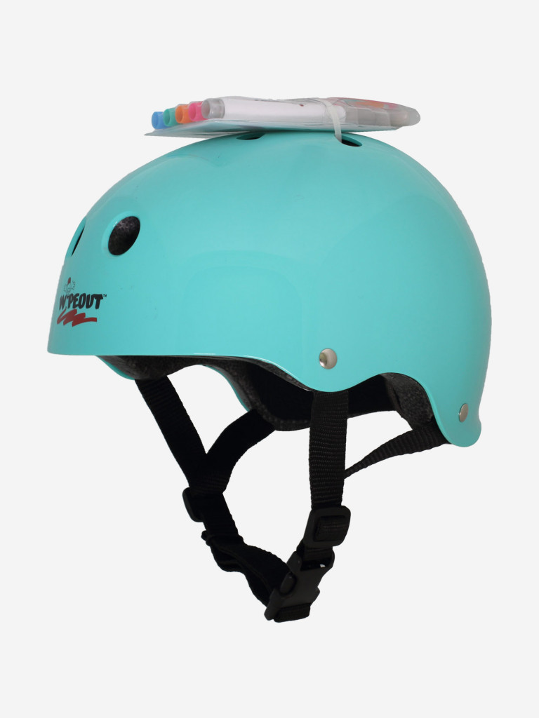 Шлем защитный с фломастерами Wipeout Teal Blue (M 5+) - бирюзовый