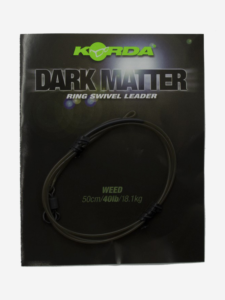 Монтаж готовый KORDA Dark Matter Leader №8 Ring Swivel 50см Weed 40lb