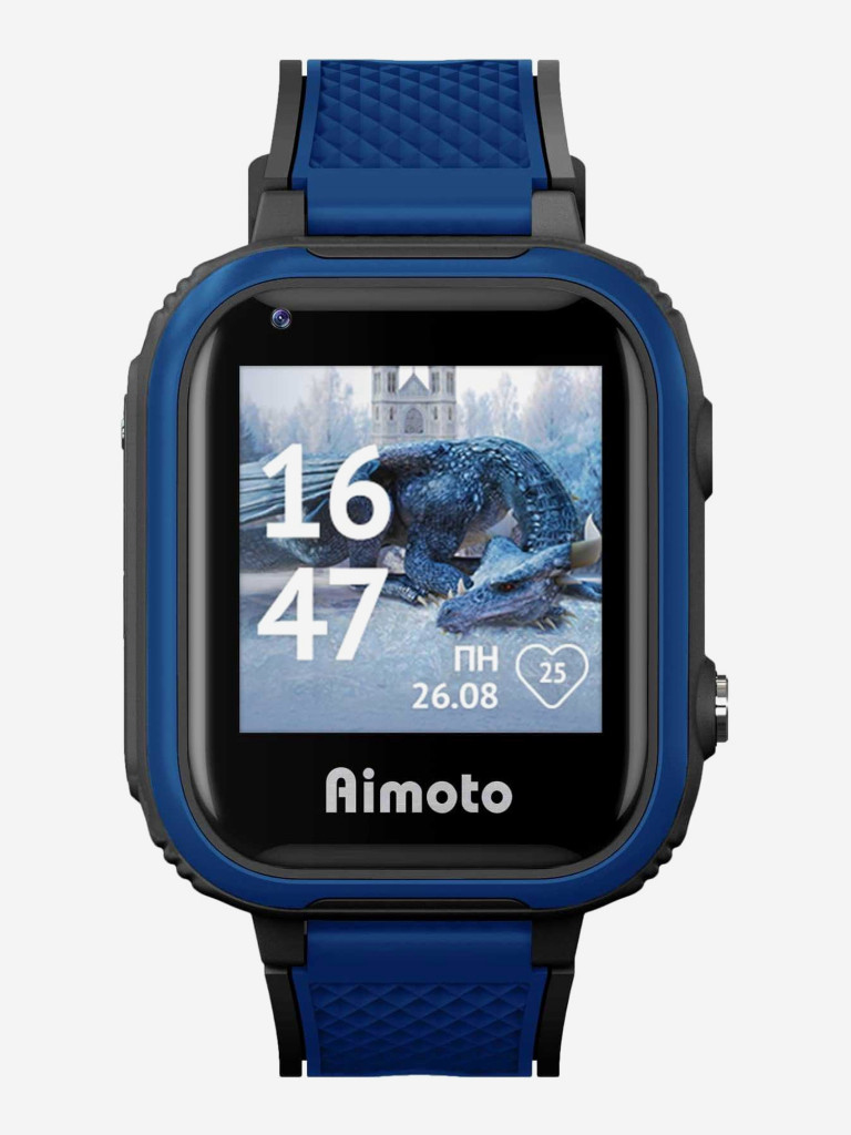 Смарт-часы Кнопка Жизни Aimoto Pro Indigo 4G, 1.44", черный/синий/черный/синий, 9500102