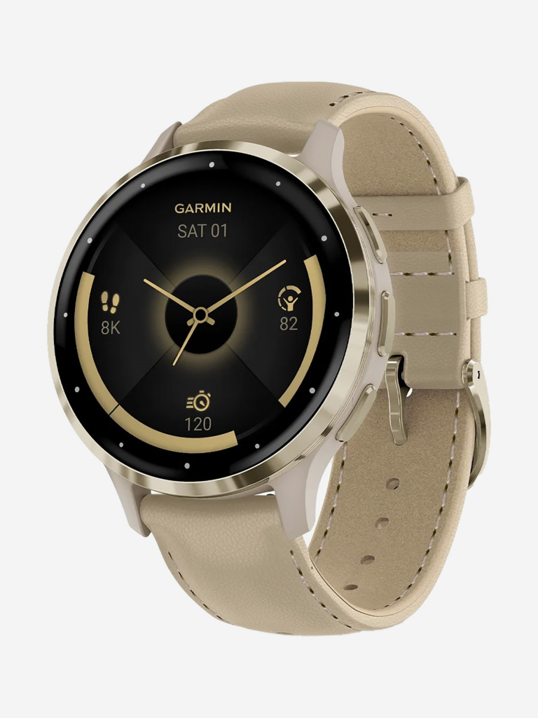 Спортивные часы Garmin Venu 3S Gray Soft Gold Leather