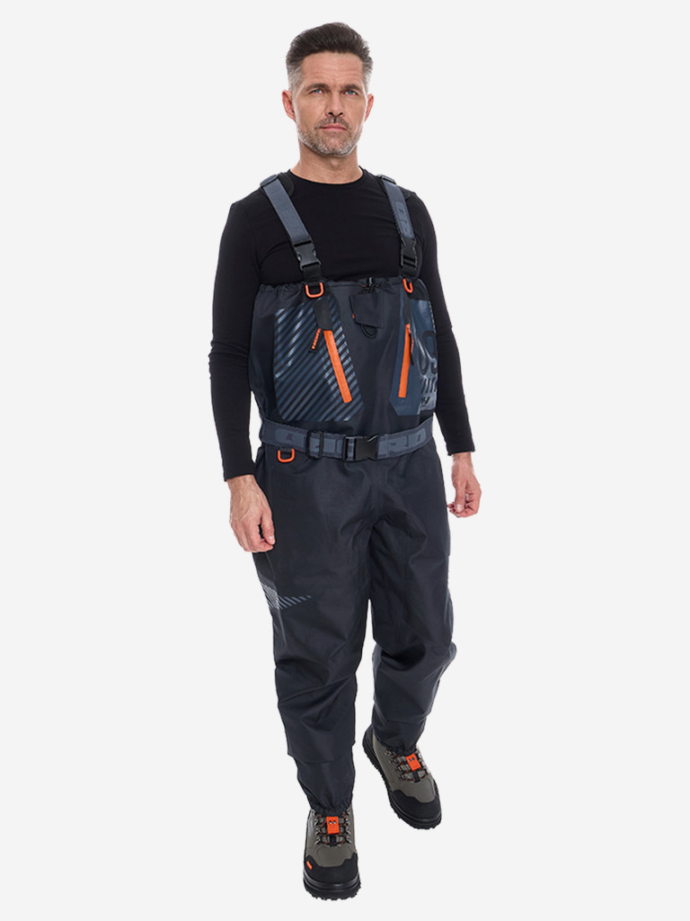 Мембранные вейдерсы Hord "The 9", водонепроницаемые, мужские, цвет черный