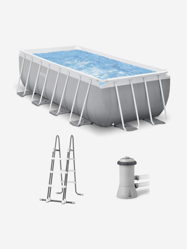 Бассейн каркасный Intex, 400x200x122 см, фильтр-насос 2006 л/ч, лестница