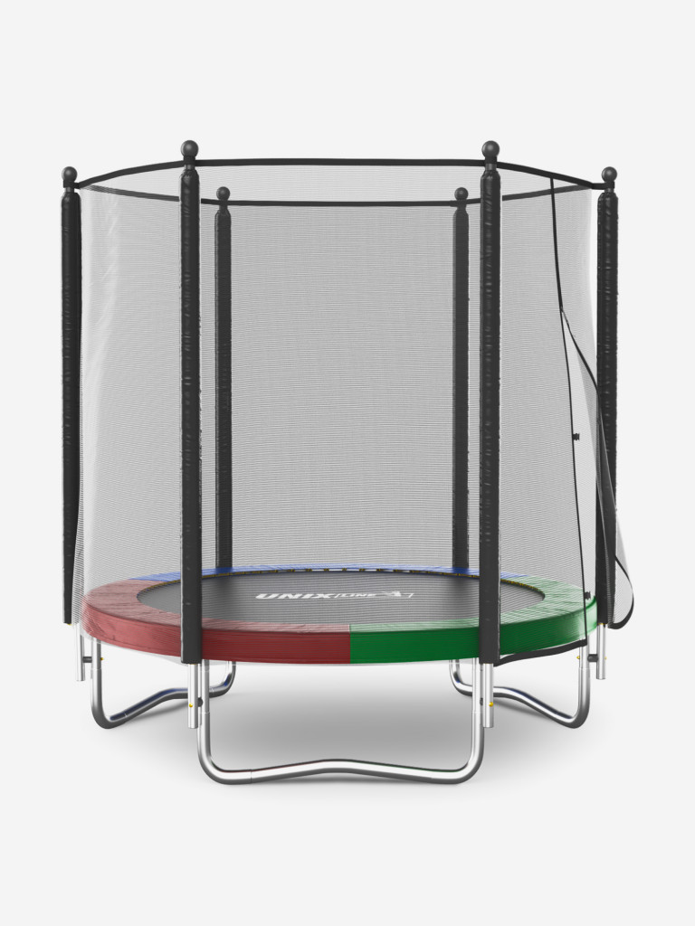 Батут каркасный UNIX Line Simple 6 ft Color с внешней защитной сеткой, общий диаметр 183 см, до 100 кг