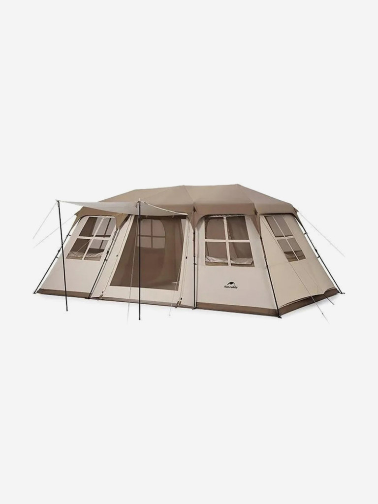 Палатка Naturehike Village 4-местная, автоматическая, алюминиевый каркас, коричневая