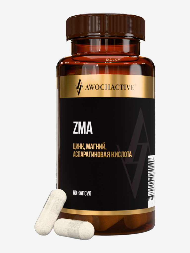 Витамины для мужчин бустер тестостерон ZMA AWOCHACTIVE, 60 капсул