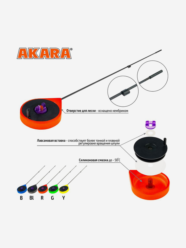 Удочка зимняя Akara Ultra Sport Red (хлыст карбон)