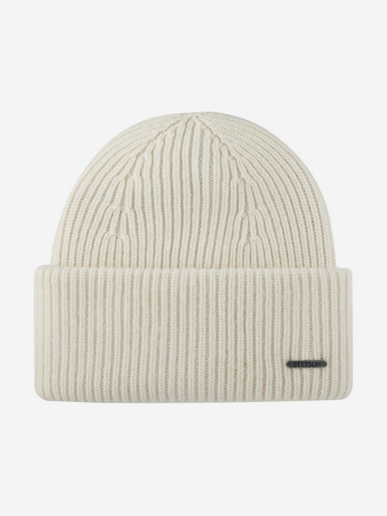 Шапка с отворотом STETSON 8599382 BEANIE WOOL (белый)