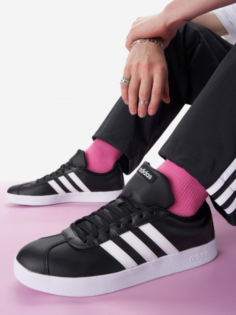 Adidas vl court black 2024 leather