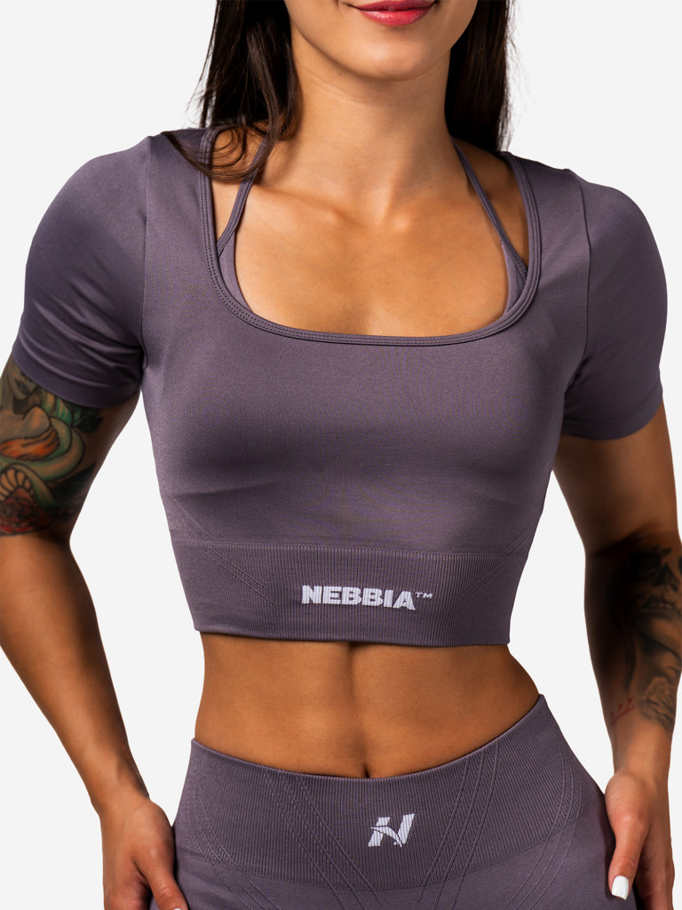 Топ спортивный женский NEBBIA Shaping Crop Top FLOW SEAMLESS 499