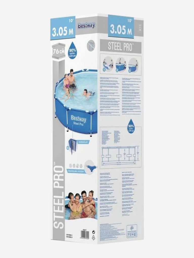 Бассейн каркасный Bestway, 305х76 см, Steel Pro, 56677, 4678 л