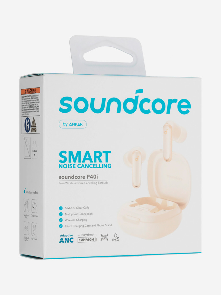 Наушники беспроводные SOUNDCORE P40i Oat Белый