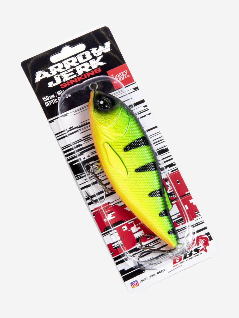 Воблер LUCKY JOHN BBS Original ARROW JERK S 015 см, джерк для крупного хищника