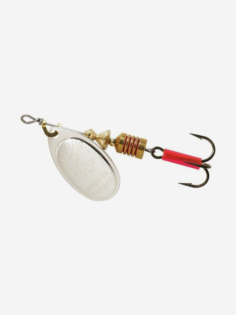 Комплект вращающихся блёсен Mepps AGLIA 2 (Silver, Gold, Cooper, Black) + коробка для приманок