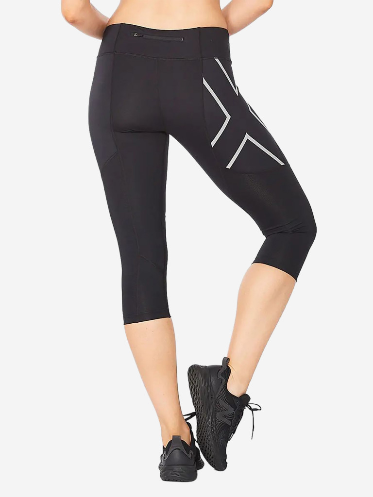 Компрессионные леггинсы 3/4 2XU Aero Vent Mid-Rise Compression 3/4 T Lights Black