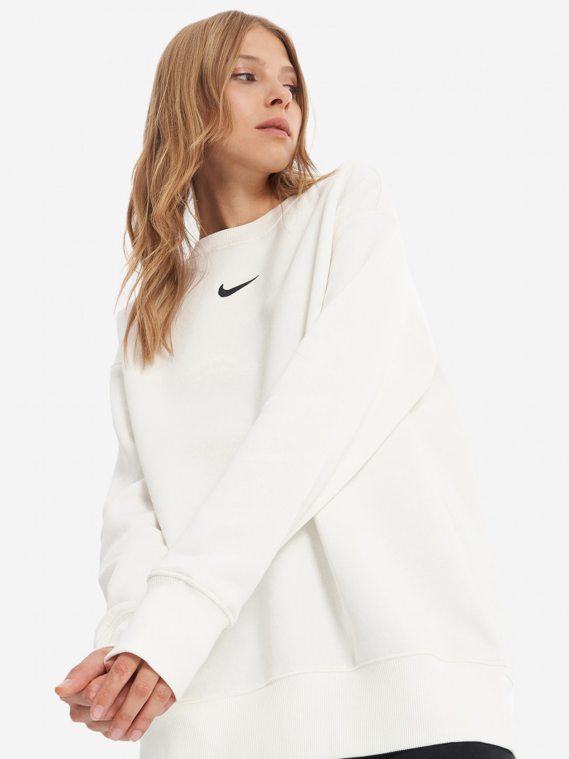 фото Свитшот женский nike sportswear phoenix, бежевый