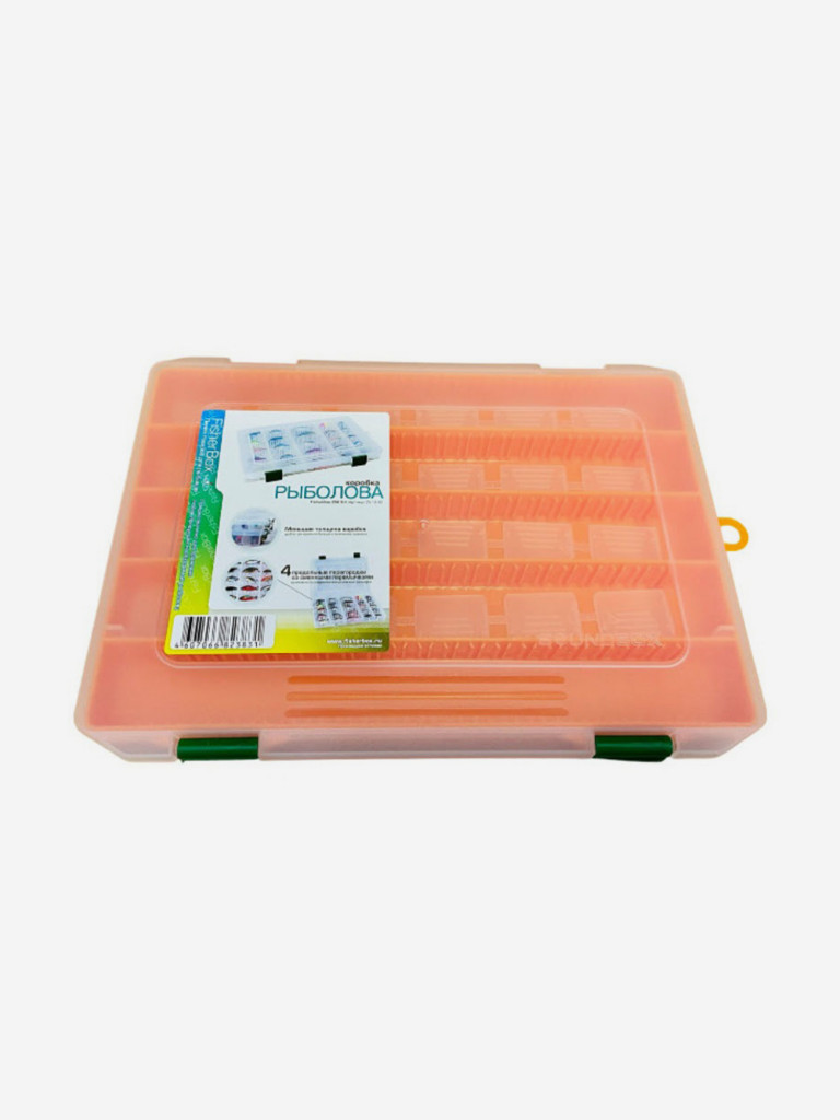 Коробка рыболовная для приманок Fisherbox 250 sh (25х19х02) slim оранжевая
